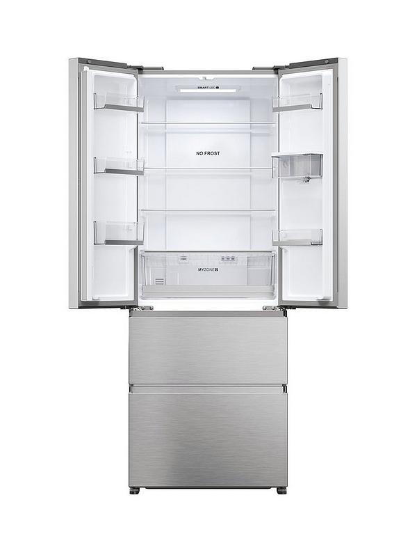 Haier HFR5719EWMP 70cm Wide Total No Frost American Fridge Freezer with Water Dispenser, E Rated - Platinum - Image 2